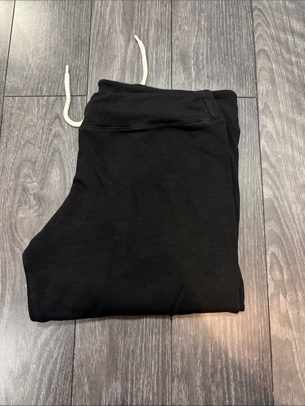 Monrow Black Jogger Pants with White Drawstring